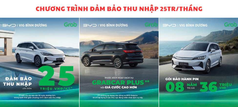 BYD M6 trả góp dam bao thu nhap grab 25tr/thang