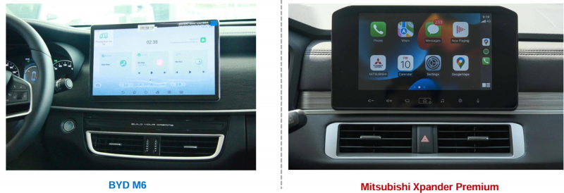 so sánh byd m6 và Xpander màn hình trung tâm