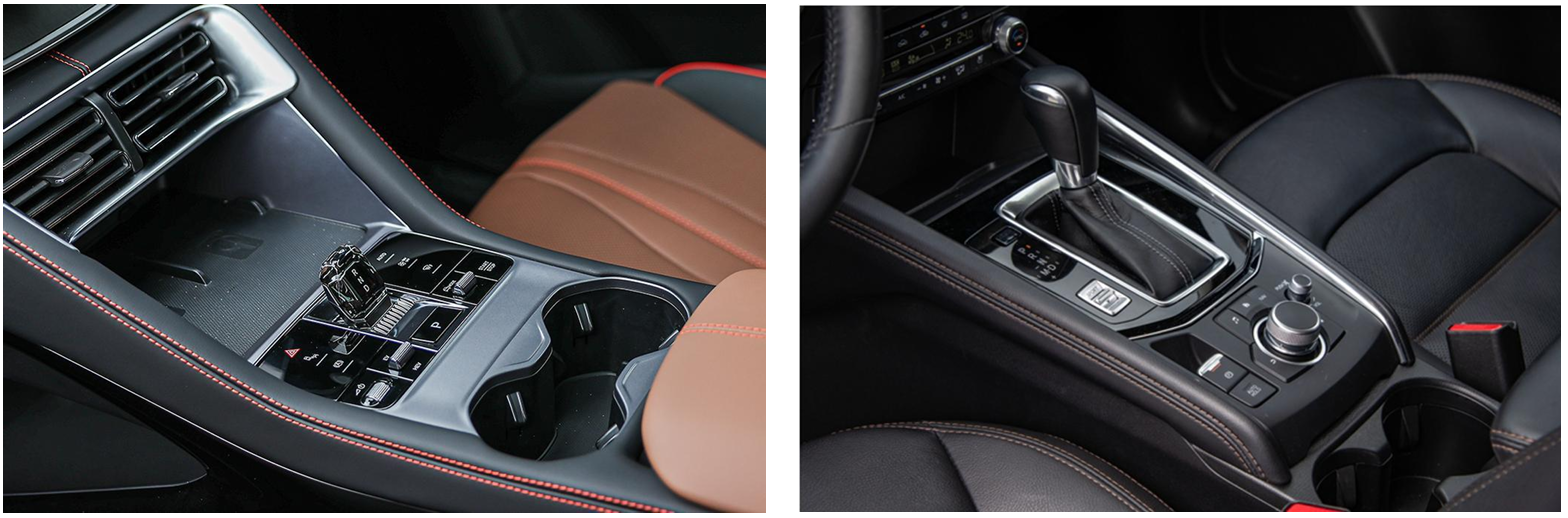 So sánh byd sealion 6 vs Mazda CX-5 cần số và bện tỳ tay