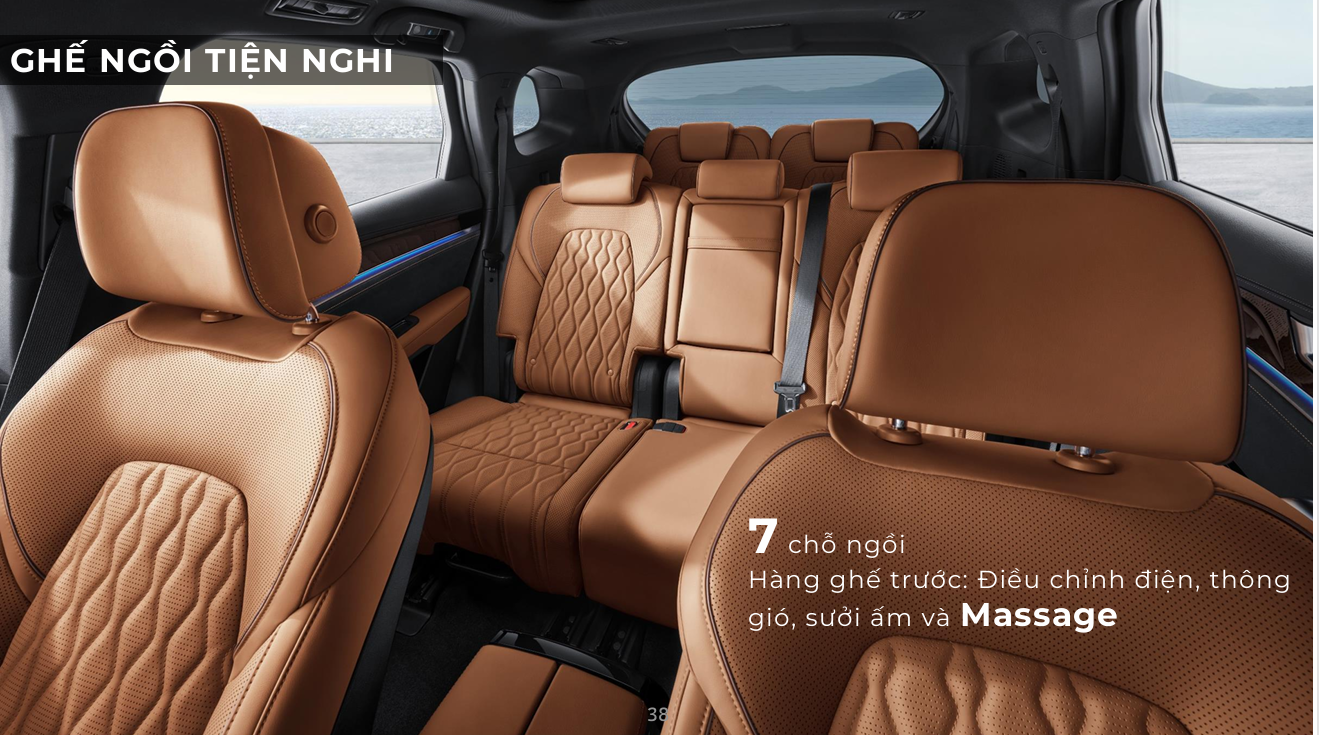 Ghế 7 chỗ da Nappa massage BYD Sealion 8