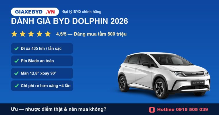 Đánh giá BYD Dolphin 2026 có tốt không — ưu nhược điểm và có nên mua