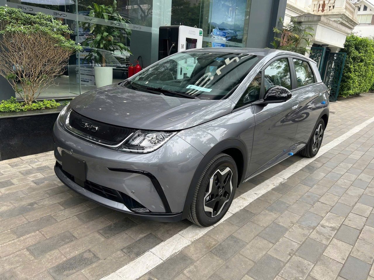 BYD Dolphin 2026 màu xám thực tế xe demo tại đại lý