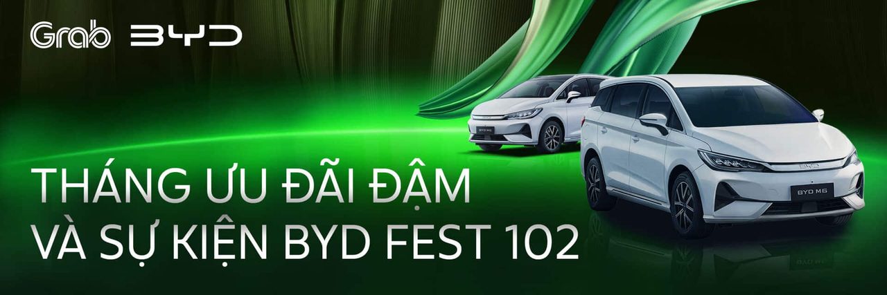 Chương trình Grab x BYD 102 tháng 7/2026 - tháng ưu đãi và sự kiện BYD FEST 102