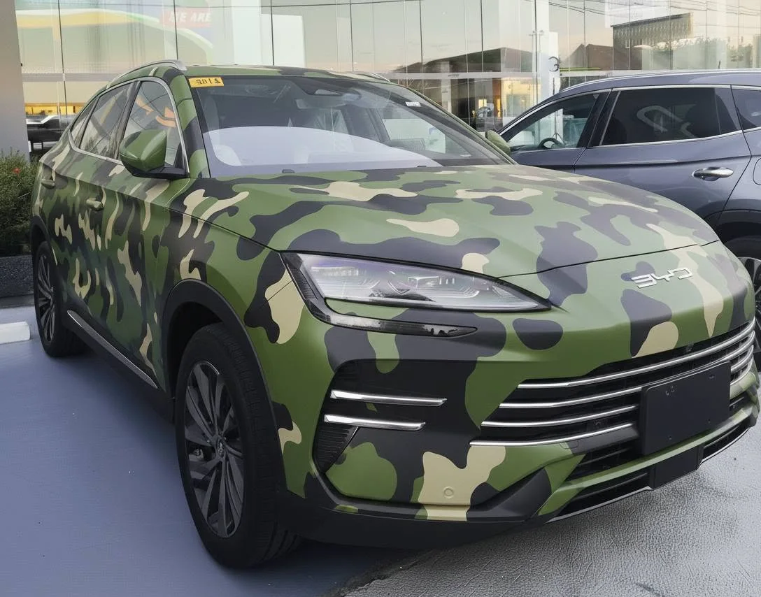 BYD Sealion 6 dán decal rằn ri quân đội (ảnh mô phỏng)