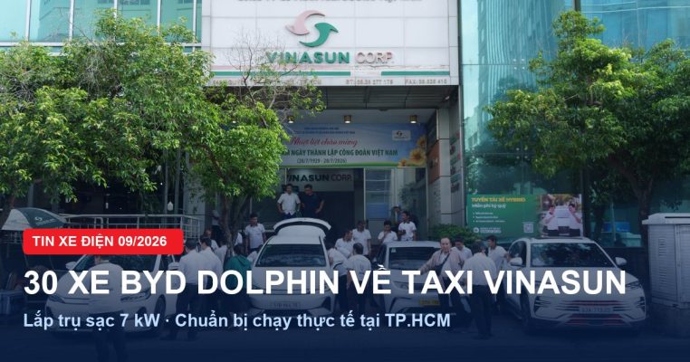 Vinasun BYD Dolphin - 30 xe BYD Dolphin chuẩn bị bàn giao cho taxi Vinasun tại TP.HCM
